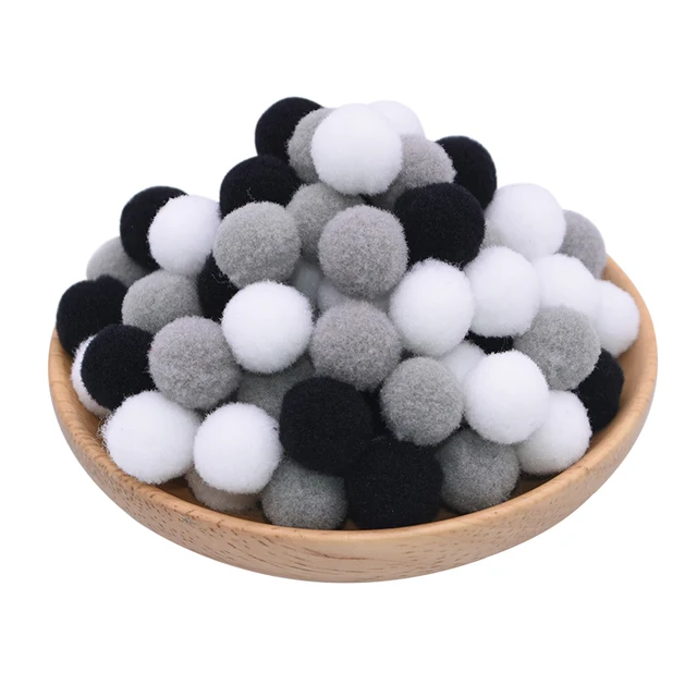 100pcs 15/20/25mm Fluffy Soft Pompom Ball DIY Handmade Kid Toy Doll Garment Sewing Material Color Pom Poms Decor Supplies Crafts c02