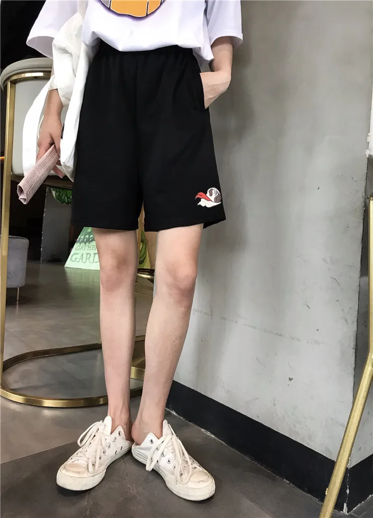 Широкие Женские шорты Natsu Harajuku Bf, свободные шорты с высокой талией, популярные шорты в японском уличном стиле, свободные шорты в стиле хип-хоп, 50cs