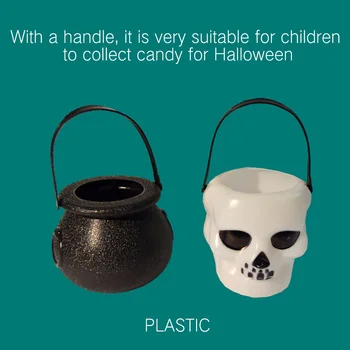 

Halloween Candy Bucket Pendant 10pcs Trick Or Treat Desktop Decor Witch'S Cauldron Scary Skeleton Candy Storage Basket Holder