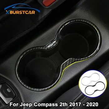 

Xburstcar ABS Interior Water Cup Holder Frame Drink Center Console Surround Cover Trim for Jeep Compass 2017 - 2020 Accessories