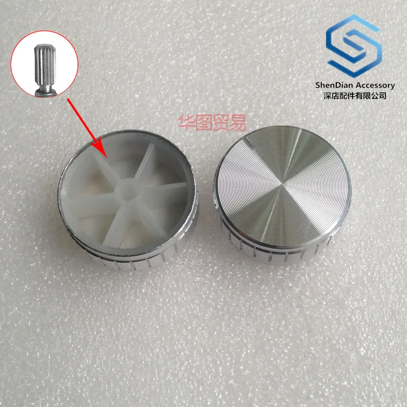2pcs 100% new Silver 40 * 17mm aluminum alloy knob cap emitting audio volume switch 6mm potentiometer rotating | Компьютеры и офис