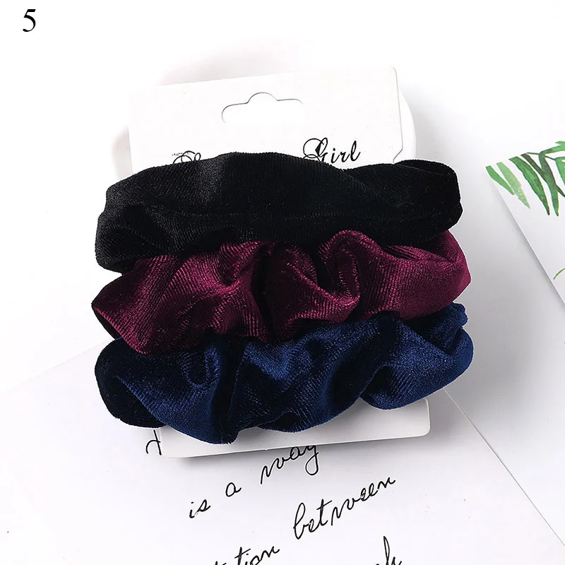 pearl hair clip 3-6Pcs Velvet Hair Rope Satin Sequin Cloth Scrunchies Elastic Hairband Women Ponytail Holder Hair Ties Girls Hair Accessories head wrap for women Hair Accessories