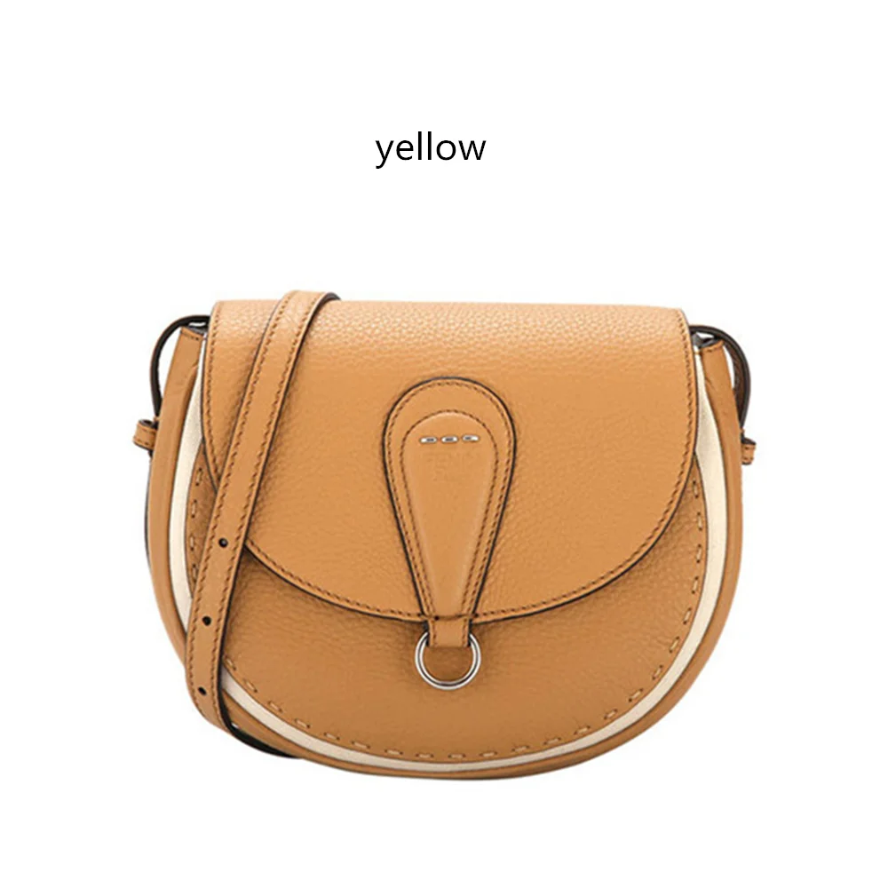 Женская сумка через плечо, роскошные дизайнерские седельные сумки из натуральной кожи, сумки через плечо для женщин, сумки bolsas - Цвет: Yellow