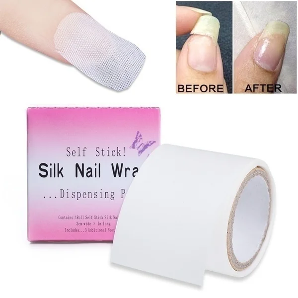 

Tool 1Roll 3*100cm Adhesive Silk Wrap Reinforce Nail Protector White UV Gel Acrylic (Color: White)