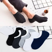 5 пар/партия, новые хлопковые мужские/невидимые женские носки, тапочки, силиконовые мягкие, дышащие, впитывающие пот, Нескользящие, однотонные, летние носки