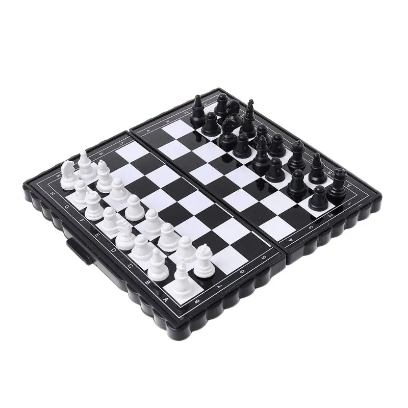 1 Набор Мини Переносные шахматы, Складная магнитная пластиковая шахматная доска, настольная игра, детская игрушка Q84C
