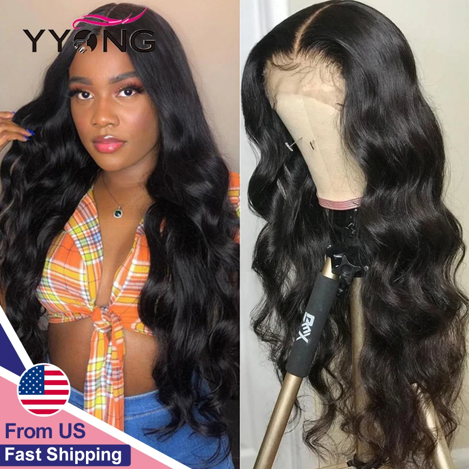 US $53.57 Yyong 4x4 Lace Closure Wig Amp 1x6 T Part Lace Human Hair Wigs Remy Malaysian Body Wave Lace Frontal Wig Natural Hairline 150