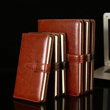 А5 пряжка на ремне мягкий переплет бизнес-ноутбук А6 офисный конференц ручной работы кожаный креативный ноутбук настраиваемый логотип