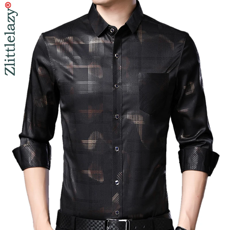 Брендовая Повседневная клетчатая рубашка с длинным рукавом, приталенная Мужская рубашка, уличная одежда, осенняя рубашка, мужская мода, Джерси 92304