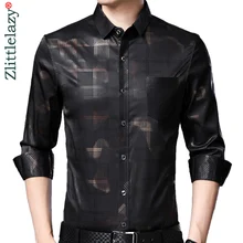 Брендовая Повседневная клетчатая рубашка с длинным рукавом, приталенная Мужская рубашка, уличная одежда, осенняя рубашка, мужская мода, Джерси 92304