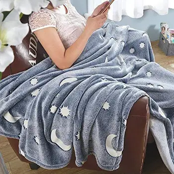 

Luminous Blanket Luminous Blanket Star Moon Blanket Star Cure Decoration Christmas Birthday Moon Gift V2C9
