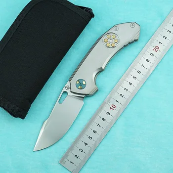Best MG New Second Generation Flipper Folding Knife M390 Blade Titanium Alloy Handle Outdoor Camping Survival Fruit Knife EDC Tool
