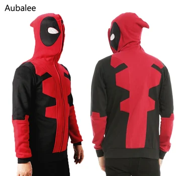 

Deadpool Hoodies Autumn Fashion Men Zipper Hooded Sweatshirt Deadpool Cosplay Hoody Mask Coat Halloween Outerwear