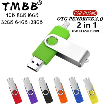 

360° Rotate OTG USB Flash drive cle 64G USB 3.0 Smart Phone pen drive 8g 16g 32g 128g micro usb memory storage devices U disk
