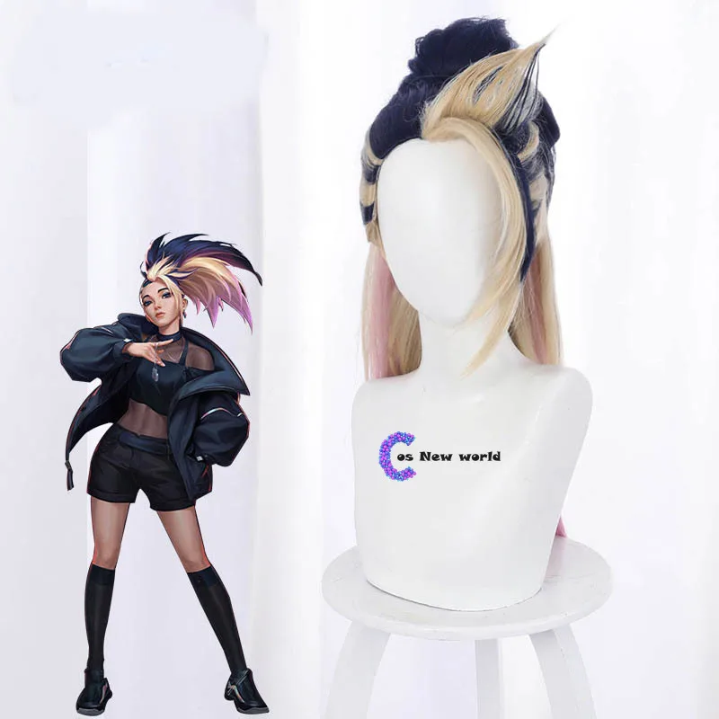 

2020 New LOL KDA The Baddest Akali Ahri Evelynn Kaisa Cosplay Costume Wigs Women Heat Resistant Synthetic Hair