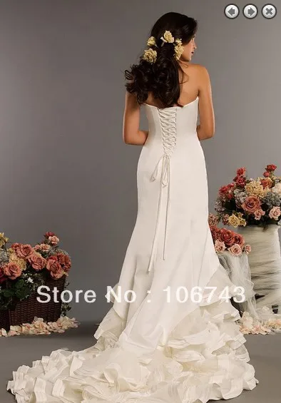 Свадебное платье, vestido de noiva, новинка, casamento, платья невесты, vestidos, длинное Многоуровневое свадебное платье на шнуровке, Русалка