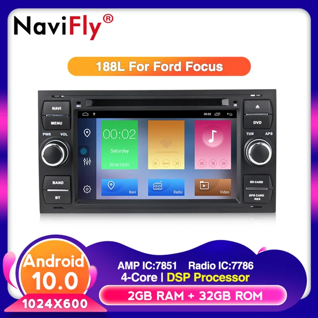 US $145.60 free shipping Android10 Car multimedia DVD Player For Ford Focus Kuga Transit with WIFI BT GPS navi