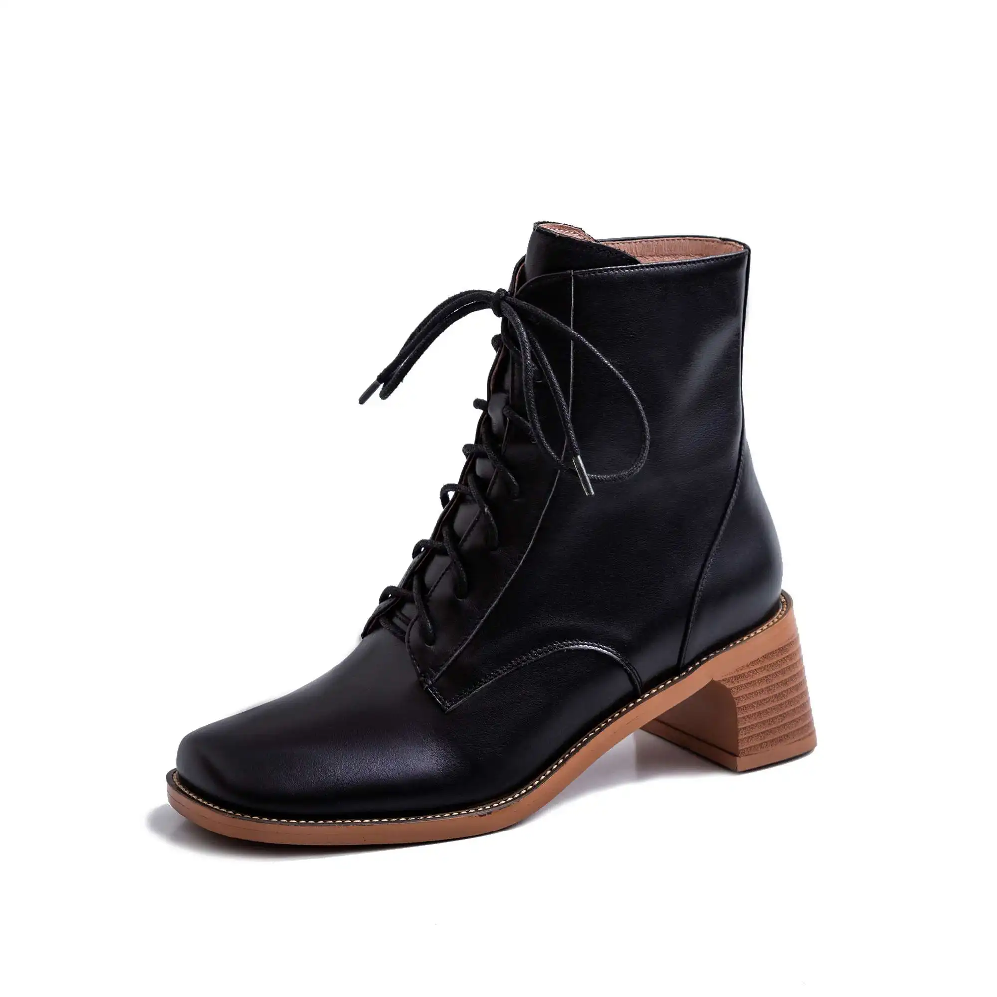 vintage genuine leather lace up boots