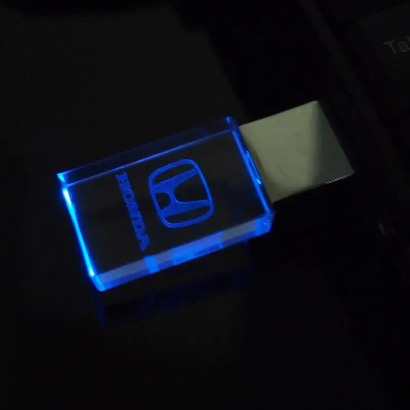 Модный кристалл + металл USB флеш-накопитель логотип автомобиля Honda 8G 16G 32GB Cle флешка
