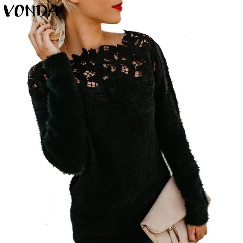 VONDA, мода, новинка, весна-осень, свитер для беременных, вязаный, длинный рукав, Круглый ворот, сексуальный, тонкий, для офиса, для девушек, Повседневный свитер, топы