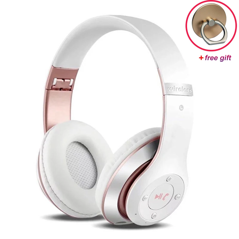 White Pink Новинка 6S складные беспроводные наушники Hifi шлем Аудио Fone De Ouvido Bluetooth Стерео шумоподавление TF карта FM радио гарнитуры - Цвет: White Pink
