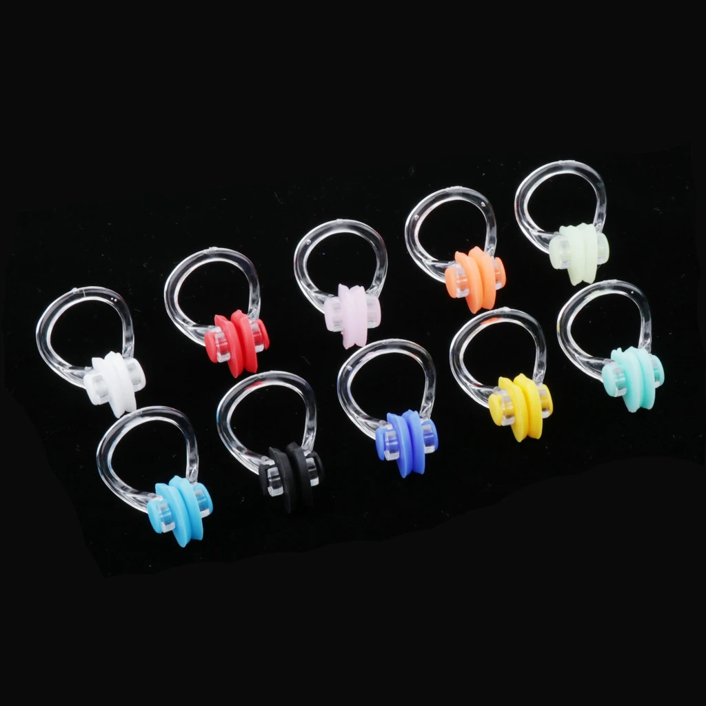 10pcs Swimming Nose Clip Plugs Swimmer Noseclip Gear Equipment Assorted Color