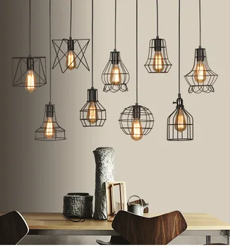

Modern Iron Net Pendant Light Restaurant Living Room Led Hanging Lamp Kitchen Fixtures Cafe Luminaire Decor Loft light