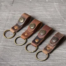 AETOO ручной работы кулон ключ кошелек ретро кожаное кольцо кожа бронзовая Пряжка кошельки для ключей для мужчин и женщин