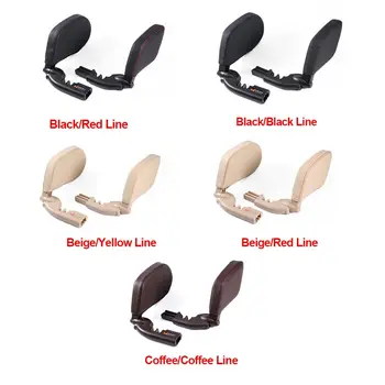 

Hot Children Retractable Adjustable PU Leather Car Seat Headrest Side Cushion Soft Sleep Neck Pillow Auto Shockproof Adults Supp