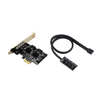 

Pcie Pci Express to 6G Sata3.0 4-Port Sata Iii Expansion Controller Card & PWM Fan Hub, Multiplexer Connector Cable