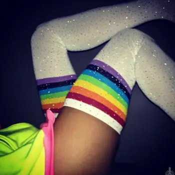 

Sexy Bling Glitter Girls Over knee Long Socks Rhinestone Thigh High Stocking
