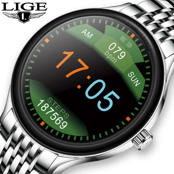 

LIGE Men Smart Watch Blood Pressure Blood Oxygen Monitoring Women's Watches Music Control Waterproof Smartwatch for Android iOS