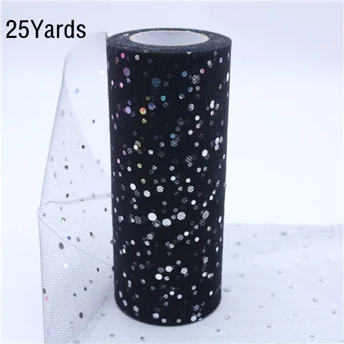 25Y Black 15 см 100 ярдов сетка тюль рулон DIY юбка-пачка подарочная упаковка на день рождения праздник в честь рождения ребенка, Рождество свадьба партия поставка спрос среди детей - Цвет: 25Y Black