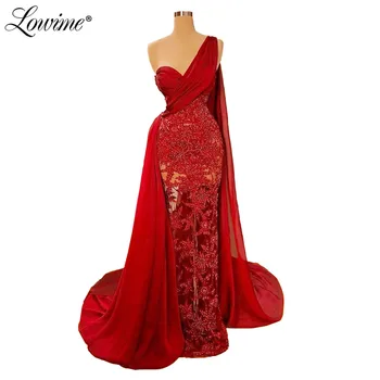 

One Shoulder Mermaid Evening Dresses Long Vestidos De Festa Party Dress 2020 Formal Dress Robe Beads Abiti Da Cerimonia Da Sera