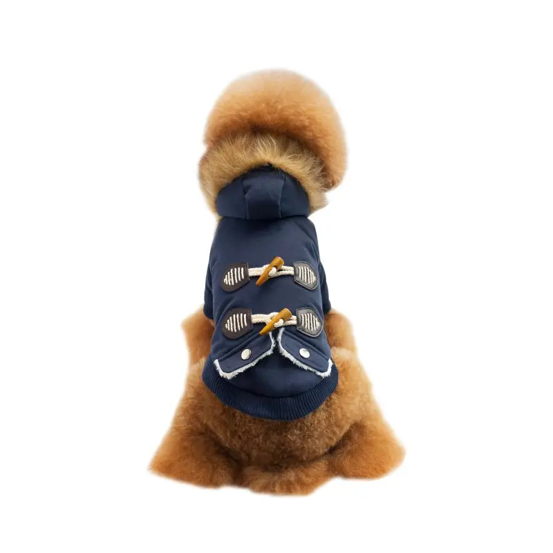 Шикарные деревянные кнопки спортивные зимние толстовки для домашних животных рога стиль свитер хлопковая одежда милый - Цвет: L