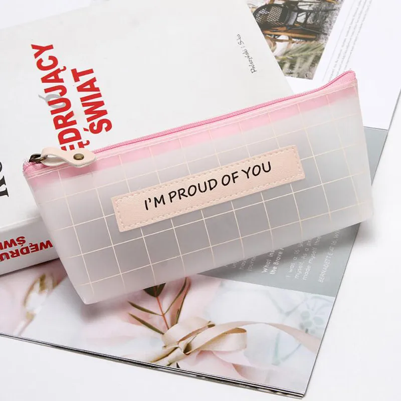 I AM PROUD OF YOU Милые сумки для ручек, чехол для карандашей, матовая сумка для школьных принадлежностей для девочек, канцелярские подарки, канцелярские принадлежности Pennen Etui Trousse Stylo - Цвет: I AM PROUD OF YOU