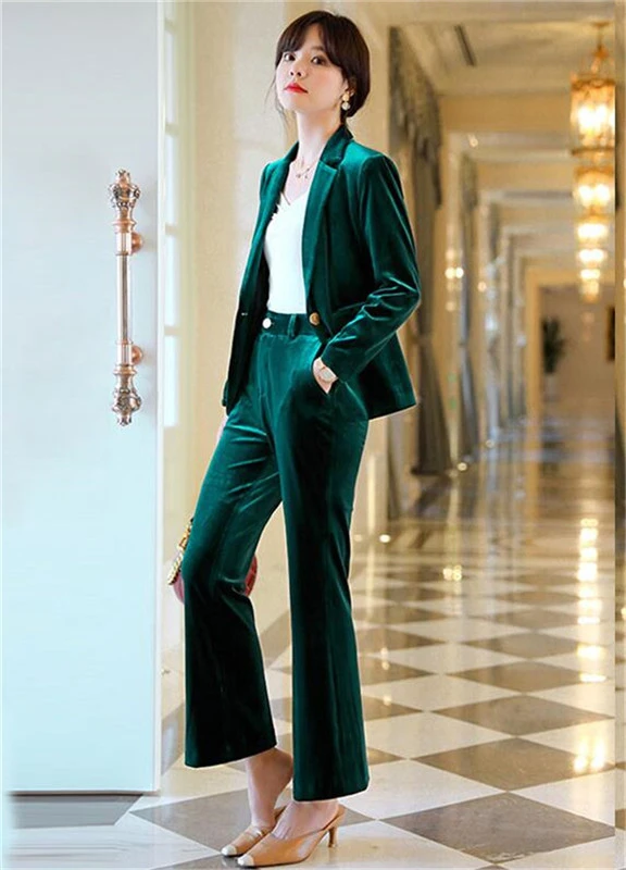 velvet pantsuit for ladies