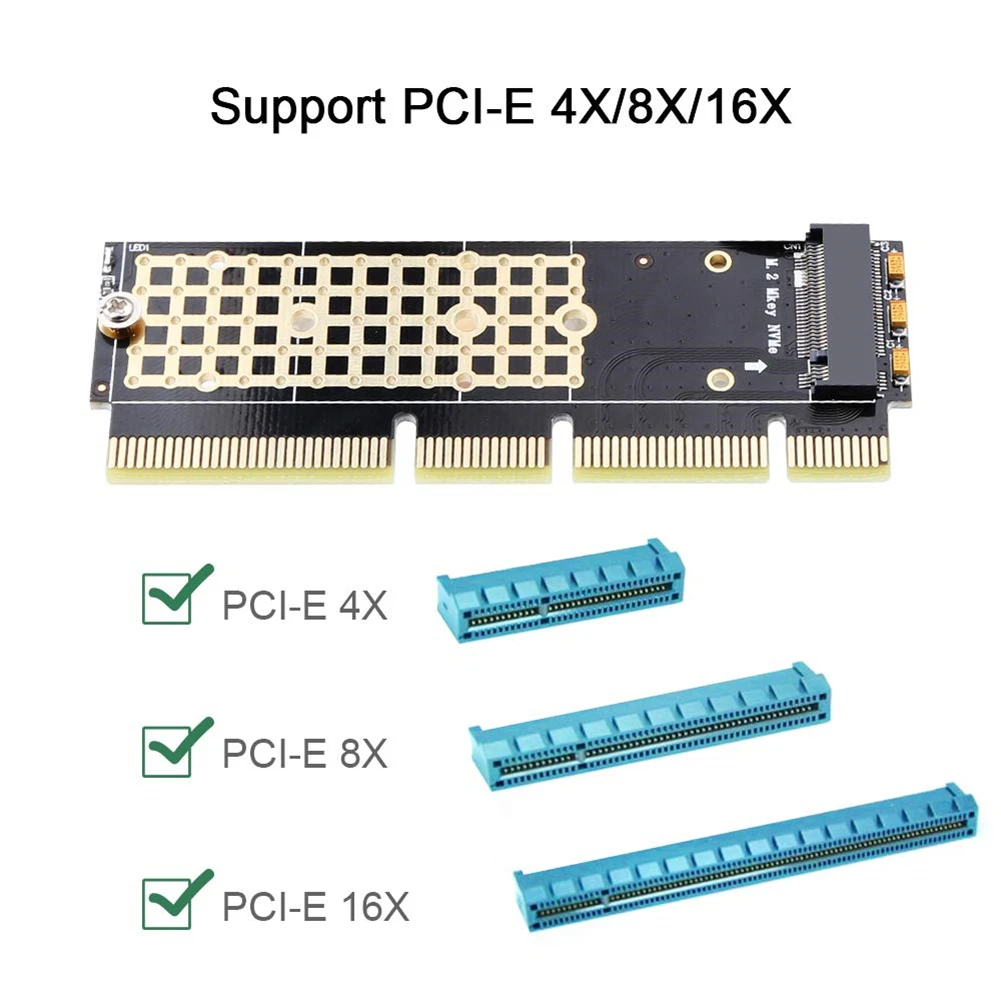 Карта расширения M.2 NVMe SSD NGFF для PCIE 3.0X16 адаптер с светодиодный M ключ интерфейс