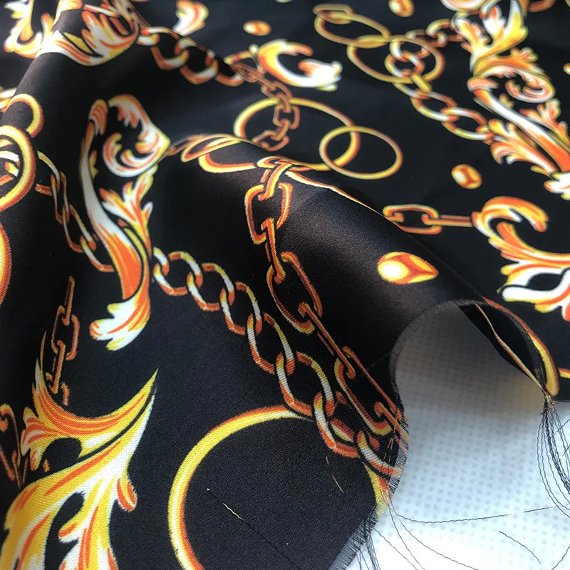 Chain Pattern satin Fabric by the yard Luxe fabric,