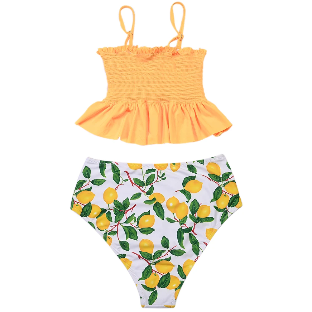 

Women High Waisted Brazilian Swimwear Off-Shoulder Ruffled Beach Bathing Suits