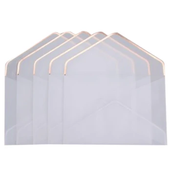 

20Pcs/Set Hot Stamping Printing Paper Envelope Transparent Paper Envelope Wedding Letter Invitation Anniversary