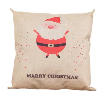 

LED Christmas Pillows Cover Decor Christmas Pillow Cases Linen Sofa Cushion Cover Home Decor Santa Claus Antlers