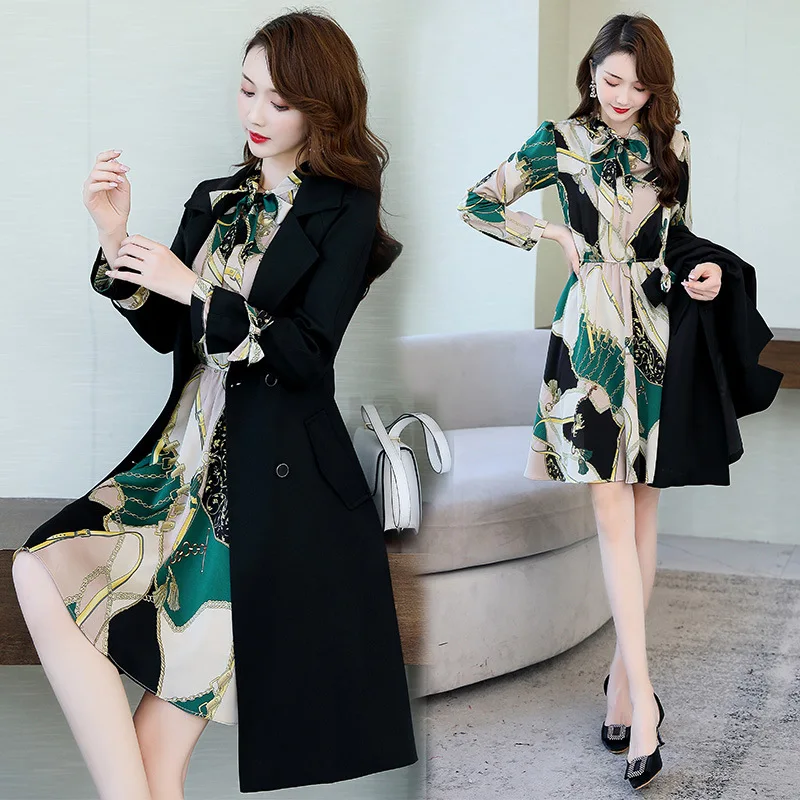

Autumn Dress 2019 Autumn Clothing New Style Popular WOMEN'S Dress Early Autumn Fashion Elegant Two-Piece Set Skirt Fashion