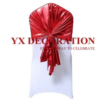 

Nice Looking Bronzing Metalic Lycra Chair Cap Hood For Spandex Chair Cover Wedding Event Decoration