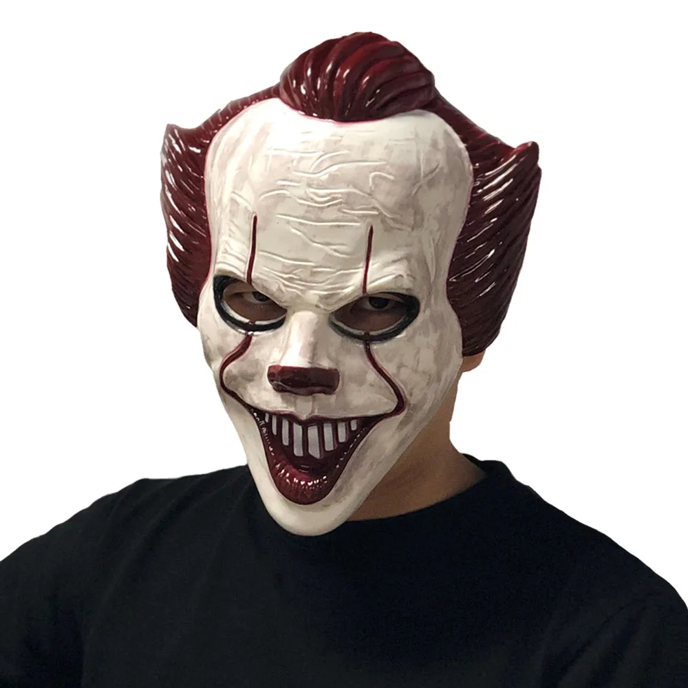 Ужас Pennywise Джокер Маска Косплей это вторая часть Стивен Кинг клоун пластиковые жесткие маски вечеринка Хэллоуин костюм реквизит