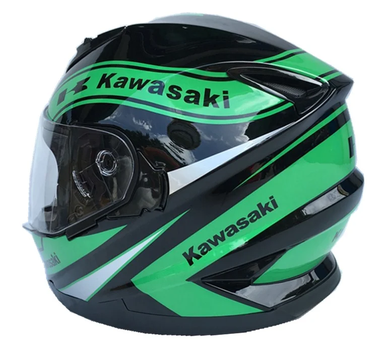 Для мотоцикла Kawasaki полноразмерная Защитная шляпа для мужчин/женщин классический зеленый всесезонный защитный шлем