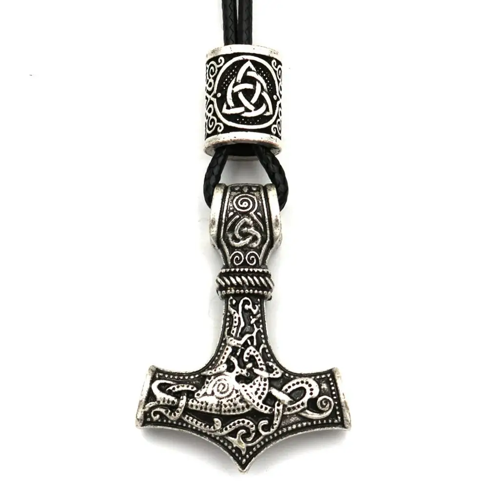 Кулон Молот Тора в скандинавском стиле Mjolnir волк амулет женские ювелирные