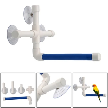 

High Quality Parrot Bath Shower Standing Platform Rack Parrot Climbing Suction Cup Window Shower Bird Bath Toys
