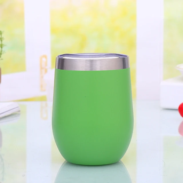 350ml Stainless Steel Vacuum Flask Thermos Cup Cute Double Eggshell Cup Vacuum Flasks Travel Coffee Mug Creative Red Wine Glass as picture