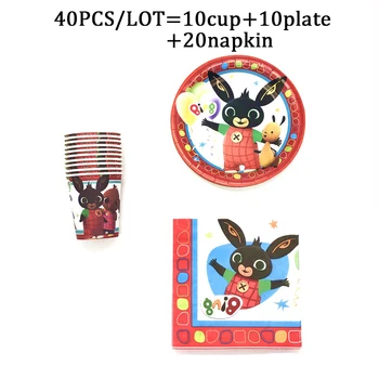 

Rabbit Birthday Party Decorations Bing Theme Party Supplies Paper Cup Plate Napkin Baby Shower Disposable Tableware Supplies Set
